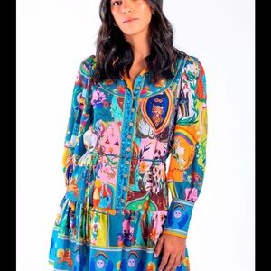 SundayUp Multicolor Printed Button-Front Mini Dress